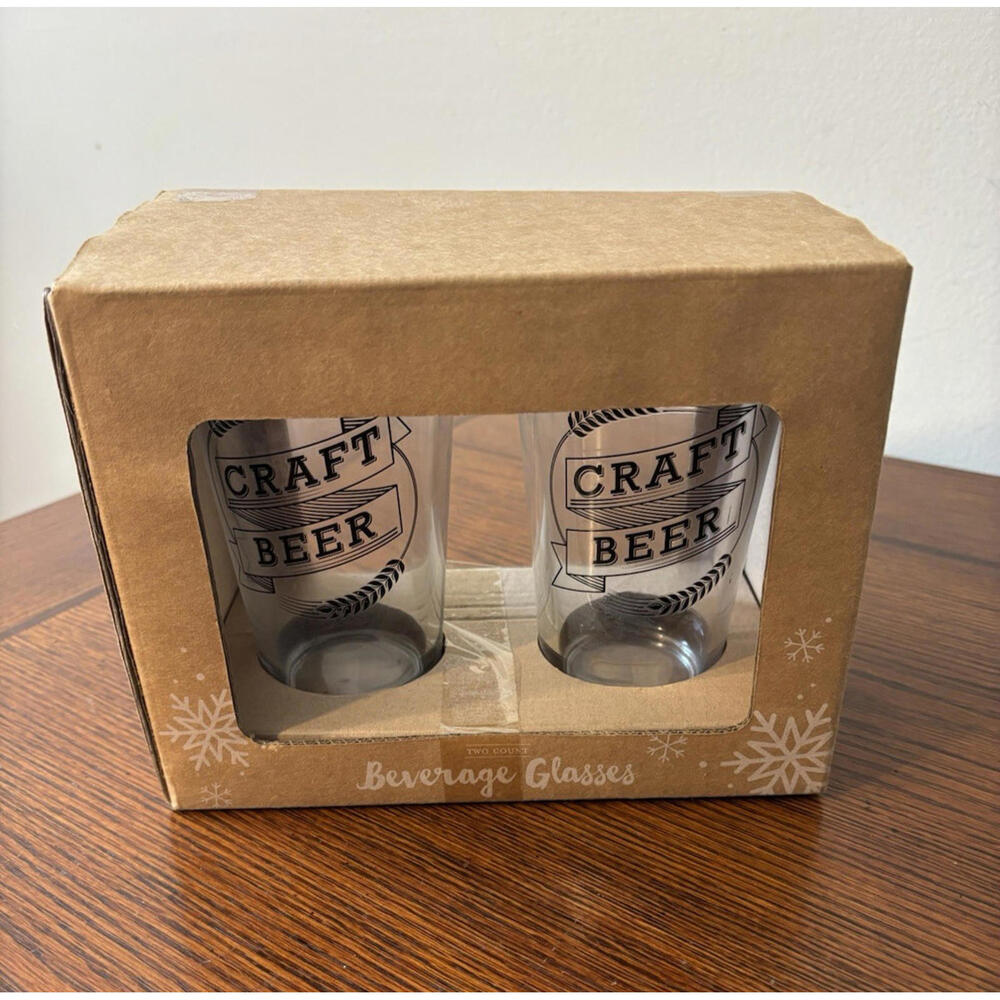 NEW NIB Craft Beer Glasses Glass Set 2